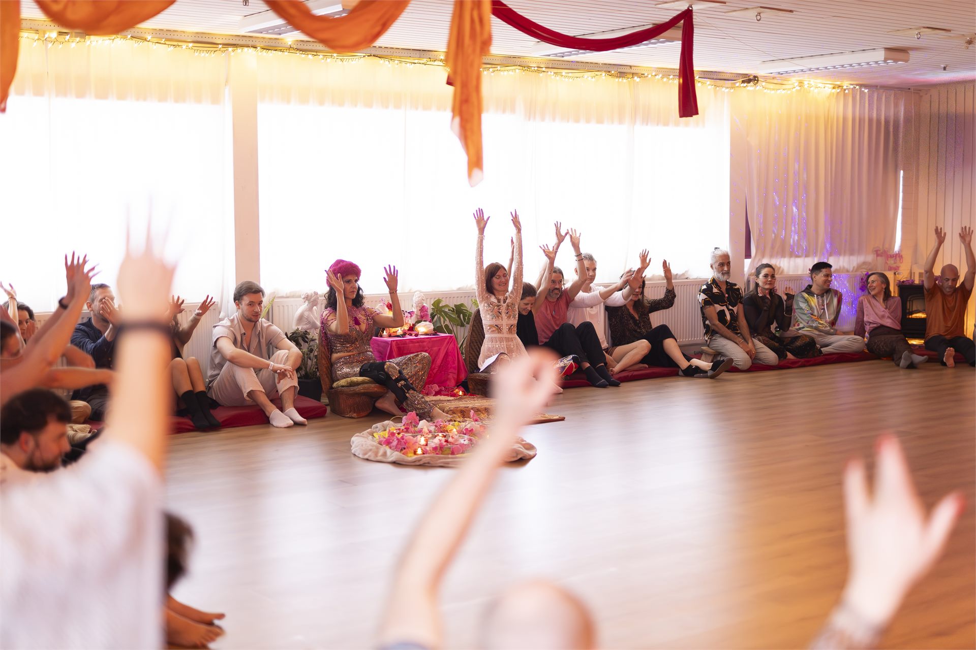 Participants at a retreat or workshop event